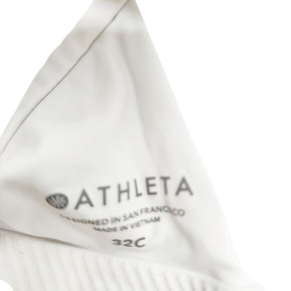 Athleta 32C White Sports Bra With Criss-Cross Back &‎ Adjustable Band - Picture 3 of 7